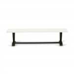 V-Style 15X72 In Dining Bench With Wirebrushed Black Leg And Linen White Top