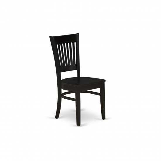 3Pc Kitchen Set2 Chair, Wooden Seat, Slatted Chair Back Drop Leaves Breakfast Table Black Finish