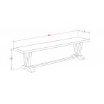 V-Style 15X60 In Dining Bench, Distressed Jacobean 418 Leg And Linen White Top