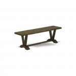 V-Style 15X60 In Dining Bench, Distressed Jacobean 418 Leg, Distressed Jacobean 418 Top Finish