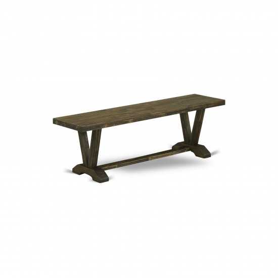 V-Style 15X60 In Dining Bench, Distressed Jacobean 418 Leg, Distressed Jacobean 418 Top Finish