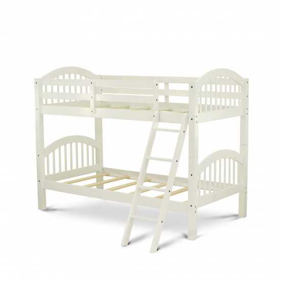 Verona Twin Bunk Bed In White Finish