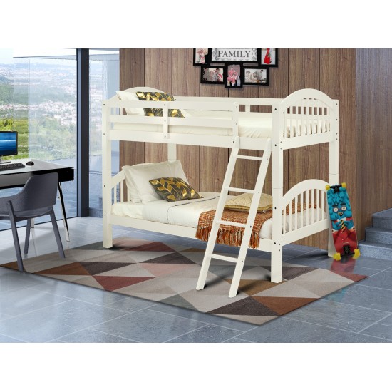 Verona Twin Bunk Bed In White Finish