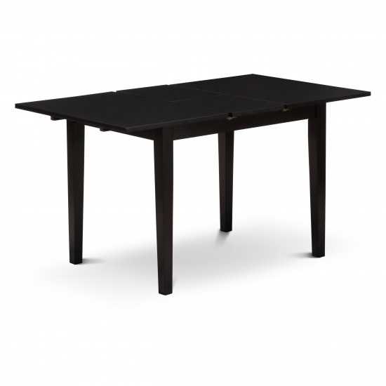3Pc Dinette Set 2 Dining Chairs, Butterfly Leaf Small Dining Table, Black