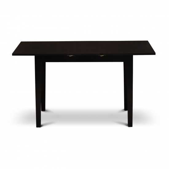 3Pc Dinette Set 2 Dining Chairs, Butterfly Leaf Small Dining Table, Black