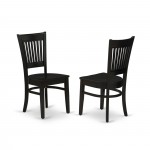 3Pc Dinette Set 2 Dining Chairs, Butterfly Leaf Small Dining Table, Black