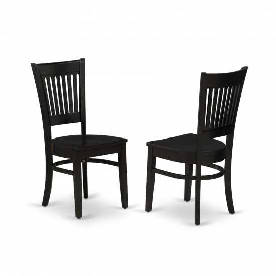 3Pc Dinette Set 2 Dining Chairs, Butterfly Leaf Small Dining Table, Black