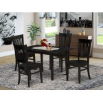 5Pc Wood Dinette Set4 Wood Dining Chairs, Small Butterfly Leaf Table, Black