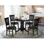 5-Pc Dining Set4 Dining Chair, Table Seat, Slatted Chair Back Black Finish