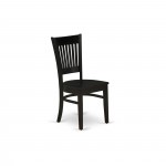 5-Pc Dining Set4 Dining Chair, Table Seat, Slatted Chair Back Black Finish