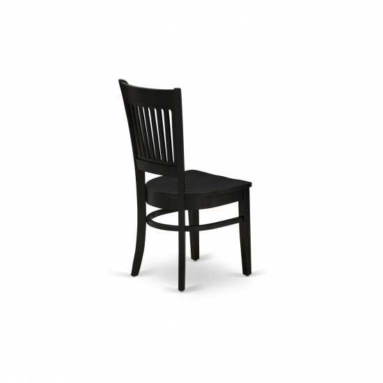 5-Pc Dining Set4 Dining Chair, Table Seat, Slatted Chair Back Black Finish