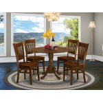 5 Pctable With 2 Drop Leaves And 4 Wood Dinette Chairs