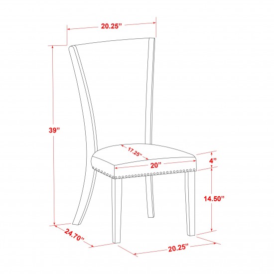 Set Of 2, Dining Chair, Linen White Hardwood Structure, Baby Blue Seat