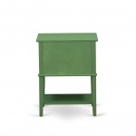 Wooden Nightstand, 2 Wooden Drawers, Clover Green Finish