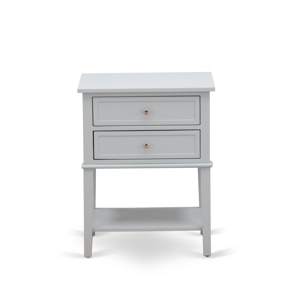 Night Stand For Bedroom, 2 Wood Drawers , Urban Gray Finish