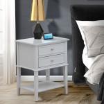 Night Stand For Bedroom, 2 Wood Drawers , Urban Gray Finish