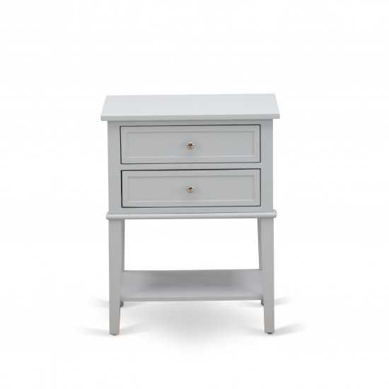 Night Stand For Bedroom, 2 Wood Drawers , Urban Gray Finish