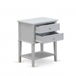 Night Stand For Bedroom, 2 Wood Drawers , Urban Gray Finish