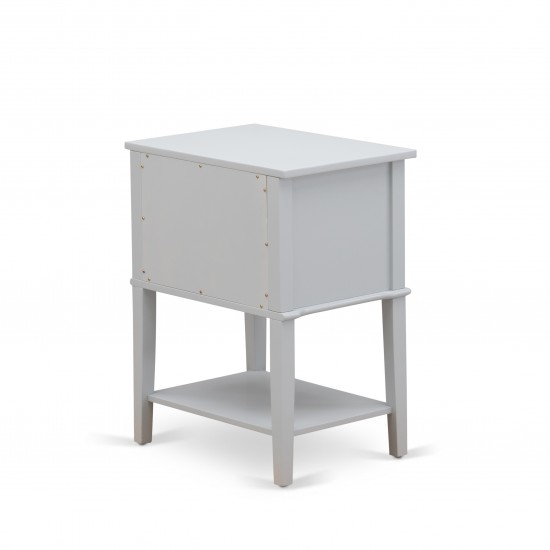 Night Stand For Bedroom, 2 Wood Drawers , Urban Gray Finish