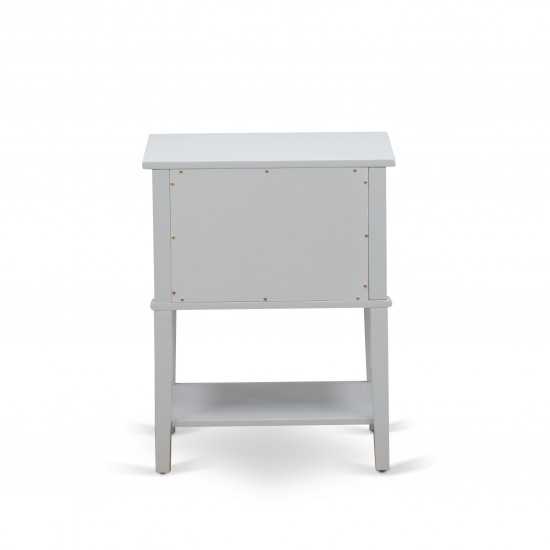 Night Stand For Bedroom, 2 Wood Drawers , Urban Gray Finish