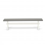 X-Style 15X72 In Dining Bench With Wirebrushed Linen White Leg And Cement Top