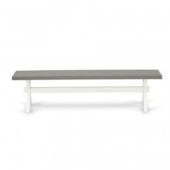 X-Style 15X72 In Dining Bench With Wirebrushed Linen White Leg And Cement Top