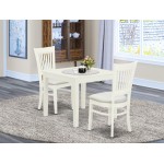 3-Pc Wood Dinette Set2 Dining Chairs, Table, Linen White