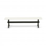 X-Style 15X72 In Dining Bench With Wirebrushed Black Leg And Linen White Top