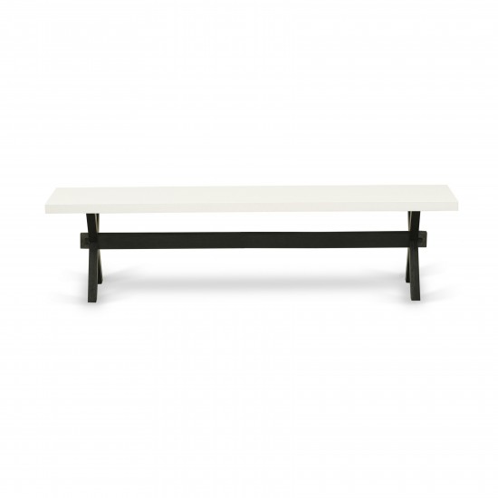 X-Style 15X72 In Dining Bench With Wirebrushed Black Leg And Linen White Top