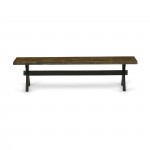 X-Style 15X72 In Dining Bench, Black Leg, Distressed Jacobean 418 Top Finish