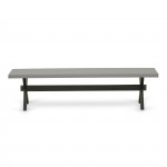 X-Style 15X72 In Dining Bench With Wirebrushed Black Leg And Cement Top Finish