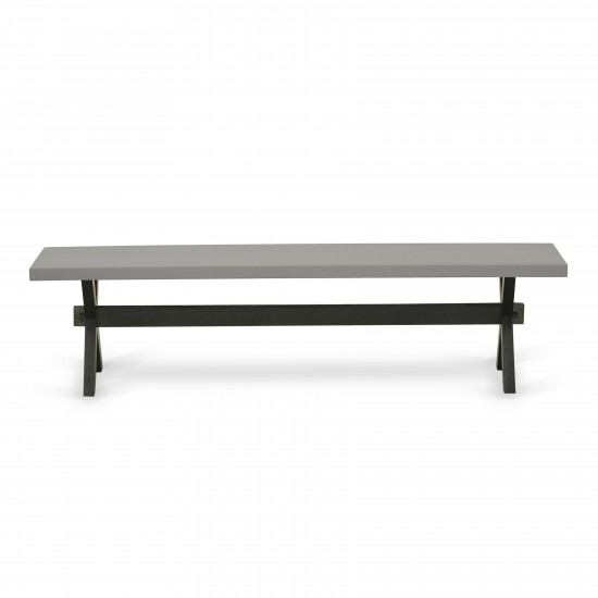 X-Style 15X72 In Dining Bench With Wirebrushed Black Leg And Cement Top Finish