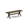 X-Style 15X60 In Dining Bench, Distressed Jacobean 418 Leg, Distressed Jacobean 418 Top Finish