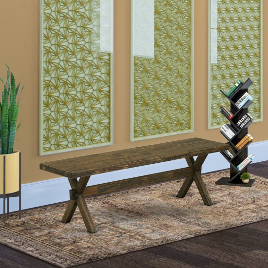 X-Style 15X60 In Dining Bench, Distressed Jacobean 418 Leg, Distressed Jacobean 418 Top Finish