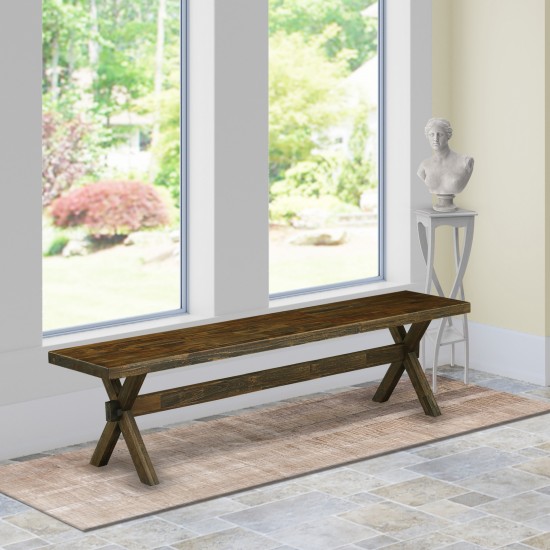 X-Style 15X72 In Dining Bench, Distressed Jacobean 418 Leg, Distressed Jacobean 418 Top Finish