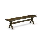 X-Style 15X72 In Dining Bench, Distressed Jacobean 418 Leg, Distressed Jacobean 418 Top Finish