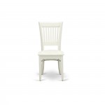 3Pc Dining Set2 Kitchen Chairs, Wooden Seat, Slatted Chair Back Drop Leaves Table Linen White Finish