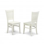5-Pc Kitchen Dining Set4 Chair, Wooden Seat, Slatted Chair Back Drop Leaves Round Table Linen White Finish