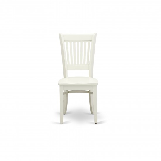 5-Pc Kitchen Dining Set4 Chair, Wooden Seat, Slatted Chair Back Drop Leaves Round Table Linen White Finish