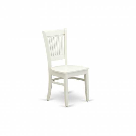 5-Pc Kitchen Dining Set4 Chair, Wooden Seat, Slatted Chair Back Drop Leaves Round Table Linen White Finish