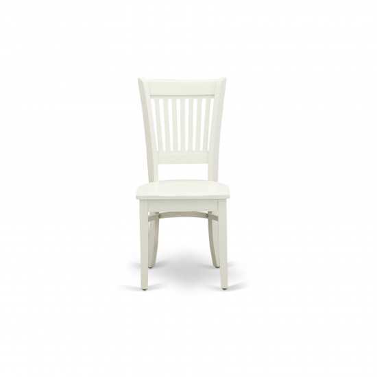 3Pc Dining Set2 Chair, Wooden Table Wooden Seat, Slatted Chair Back Linen White Finish