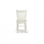 3Pc Dining Set2 Dining Chairs, Wooden Table Wooden Seat, Slatted Chair Back Linen White Finish