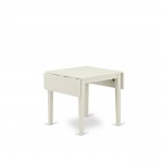 5Pc Dinette Set 4 Dining Chairs, Drops Leaves Dining Table, Linen White