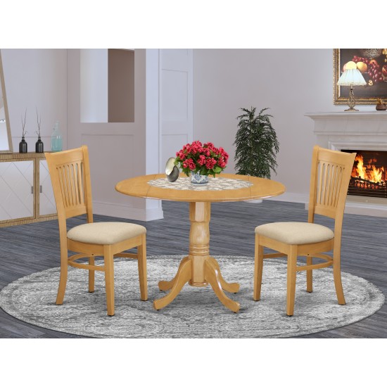 3 Pc Kitchen Nook Dining Set-Kitchen Table And 2 Slat Back Chairs