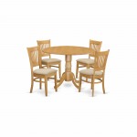 5 Pc Small Kitchen Table Set-Drop Leaf Table And 4 Dinette Chairs