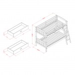 East West Furniture Albury Twin Bunk Bed In White Finish With Under Drawer