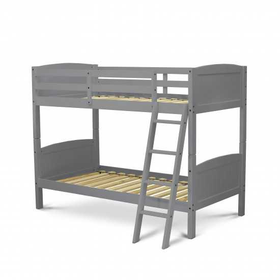 Albury Twin Bunk Bed In Gray Finish