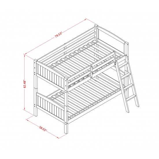 Albury Twin Bunk Bed In Gray Finish