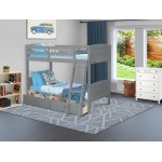 East West Furniture Albury Twin Bunk Bed In Gray Finish With Under Drawer