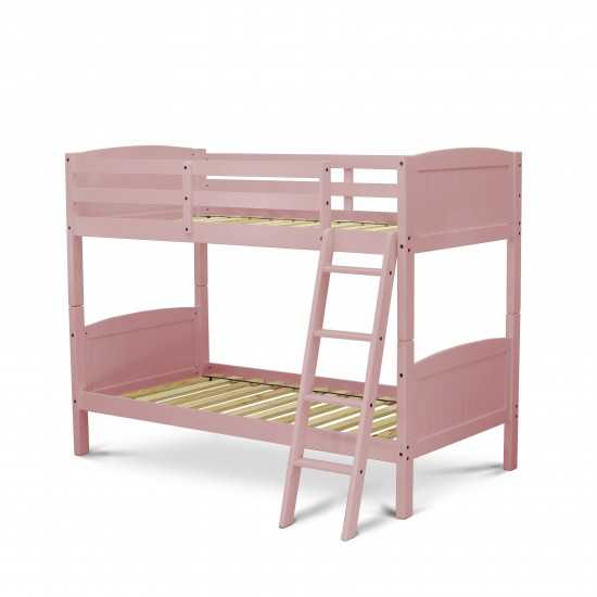 Albury Twin Bunk Bed In Pink Finish